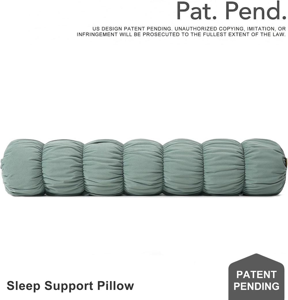 Pat. Pend. Long Cylinder Pillow for Bed, 47 Inch, Green