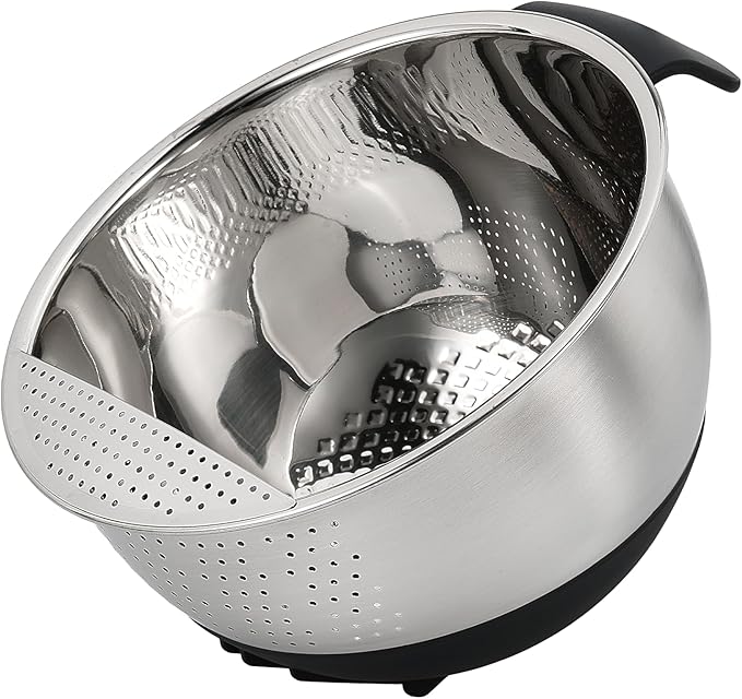 Rice Washing Bowl with Strainer Quinoa Washer Bowl, Stainless Steel Side by DOPMEPLifeHouse
