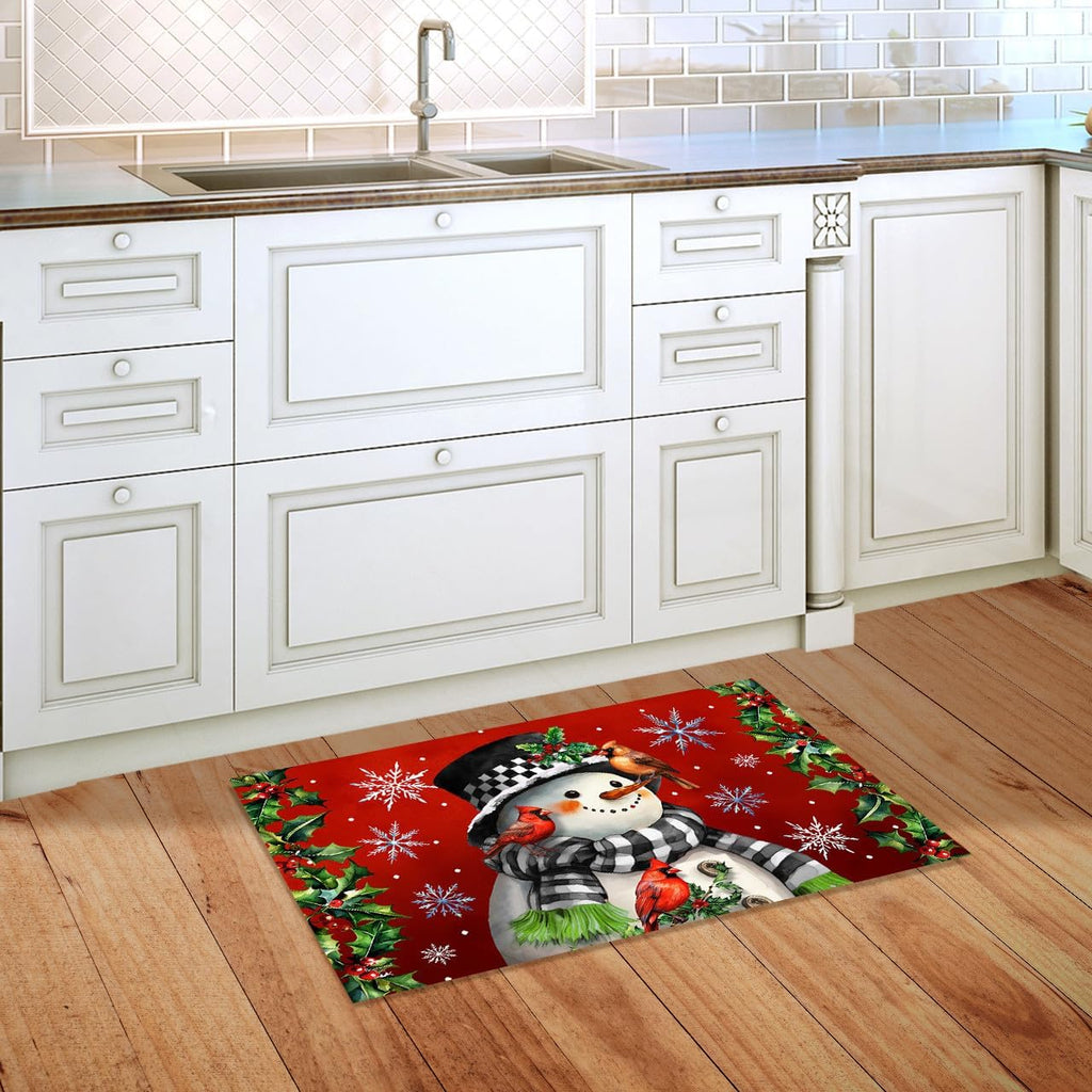 Briarwood Lane Winter Doormat 30x18 Indoor Outdoor Snowman with Cardinals for Winter Doormat