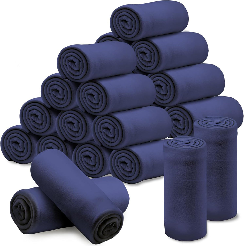24 Pcs Fleece Blankets Bulk 60 x 50 in, Throw Blankets in Bulk for Wedding, L...
