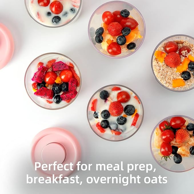 Ankou 400ml Meal Prep Container Set of 4 Pink Tritan Plastic Food Storage - Image 4