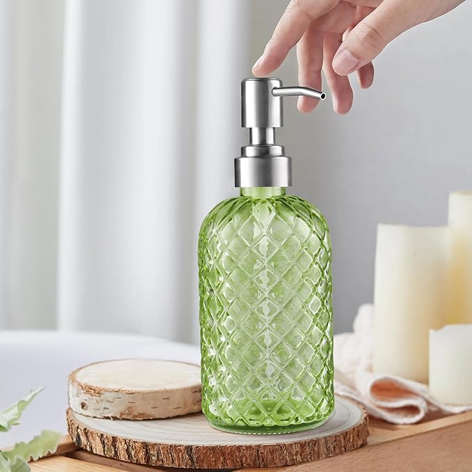 14 Oz Refillable Glass Soap Dispenser - Image 4
