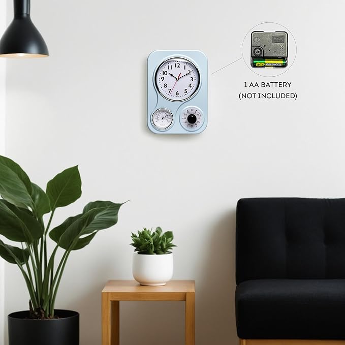 Lily's Home - 9.5 Inch x 12.5 Inch - Retro Kitchen Wall Clock, Vintage Wall - Image 5