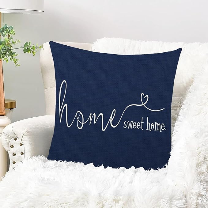 MFGNEH Home Sweet Home Quotes Farmhouse Pillow Covers 18x18 Inch, Farmhouse - Image 2