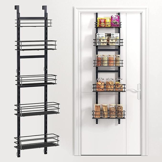 5-Tier Over the Door Pantry Organizer, Cabinet Door Organizer, Kitchen Pantry by Purdaz