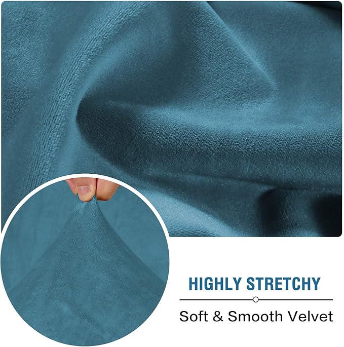 H.VERSAILTEX Velvet Stretch Couch Cushion Cover Plush Cushion Slipcover - Image 5