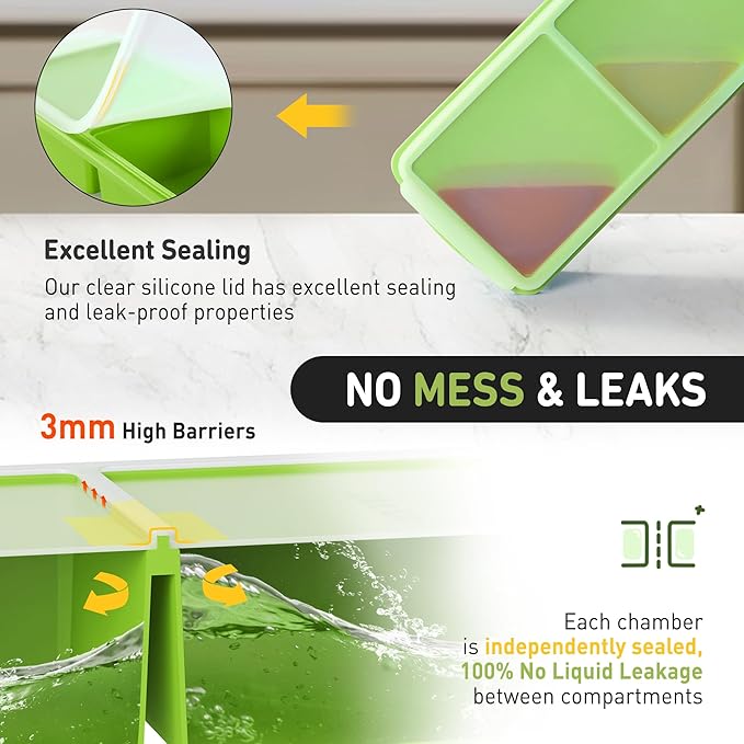 Silicone Freezer Tray with Lid Soup Freezer Container Molds with Steel - Image 3