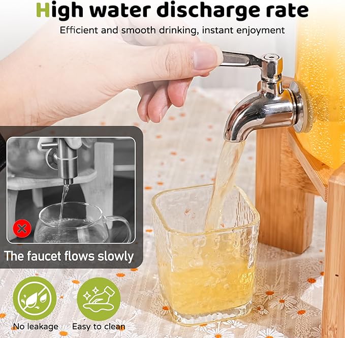 MOBYKE 2.2 Gallon Drink dispenser, Large Water Glass Beverage Dispenser - Image 5