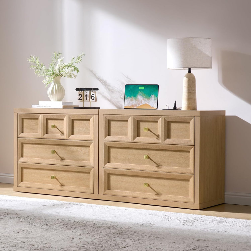 3 Piece Bedroom Set - Includes 6 Drawer Dresser and 3 Drawer King Size Nights...