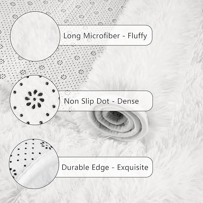 Chicrug Soft Runner Rug for Bedroom Living Room Plush Fluffy Rug 2x4 Feet - Image 6