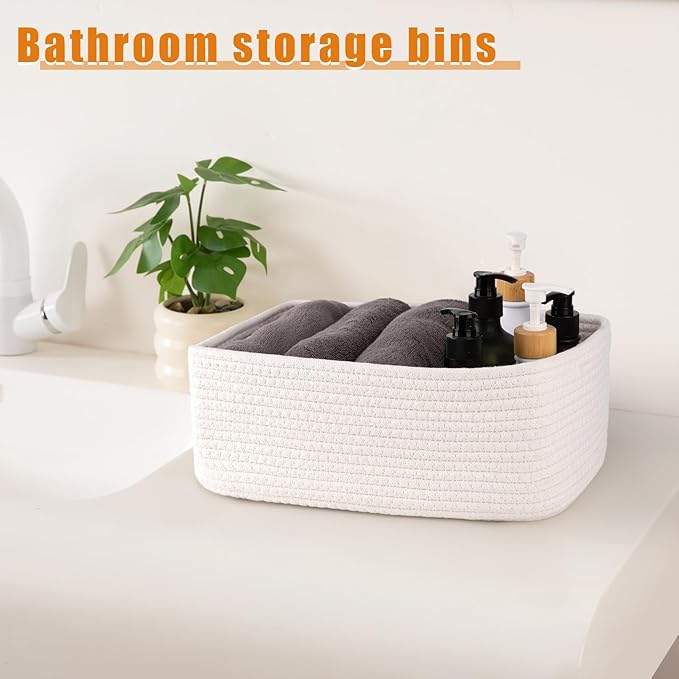 OIAHOMY 4 Pack Storage Baskets for Organizing, Small Bins for Shelves, Cute - Image 4