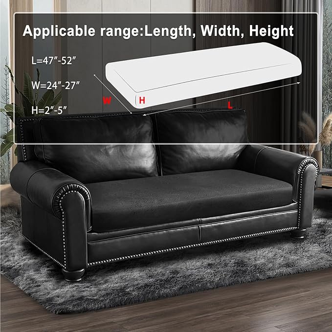 Leather Look Couch Cushion Covers Sofa Seat Slipcovers Sets Couches Furniture - Image 3