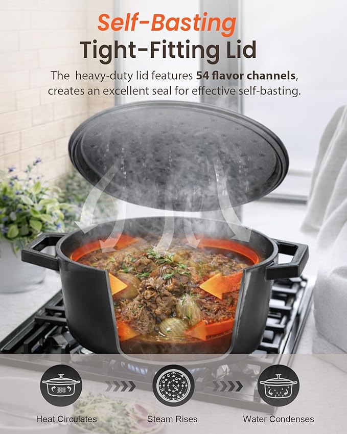 Nuwave 6QT LUX Healthy Enameled Cast Iron Dutch Oven Pot - Image 5