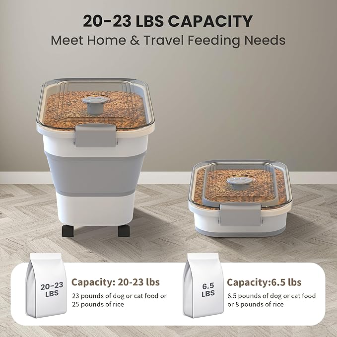 20-23 Lbs Dog Food Storage Container, Collapsible Dog Food Container - Image 2
