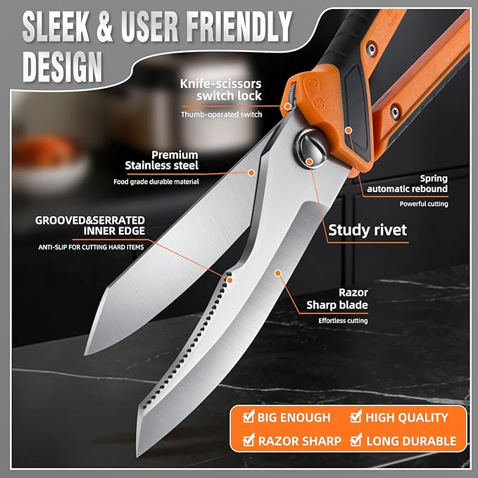 Chenovate® Heavy Duty Kitchen Scissors, Kitchen Shears - Image 6