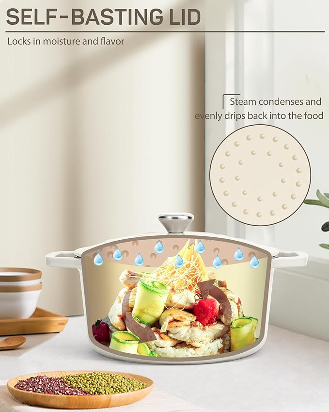 Ciwete Enameled Cast Iron Dutch Oven – 4.4 Quart Pot - Image 5