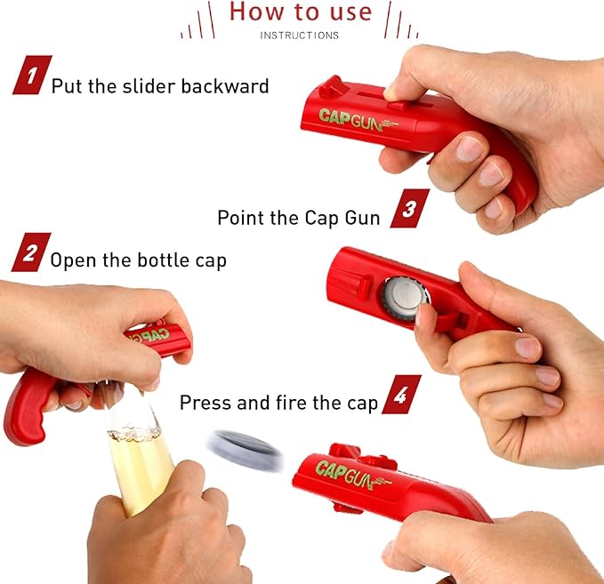 cap gun bottle opener launcher shooter funny shooting gun creative beverage - Image 6