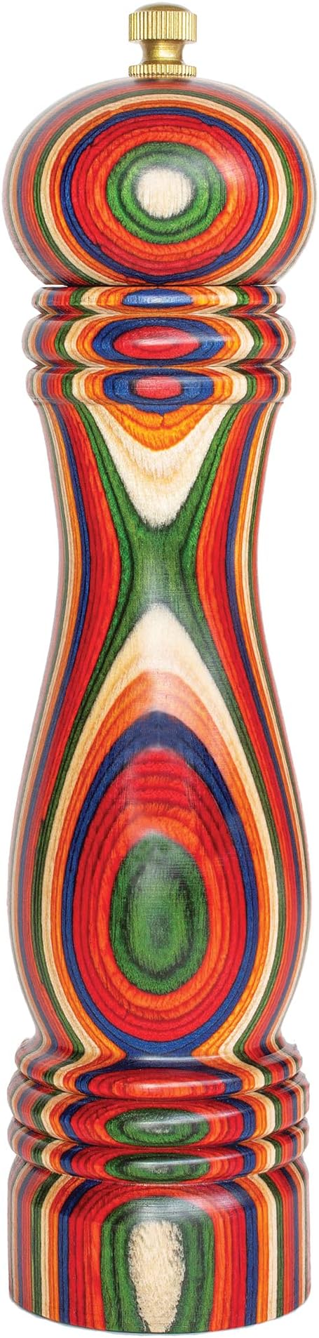Baltique Marrakesh Pepper Grinder – 8 Inch Colorful Wooden Pepper Mill by TotallyBamboo