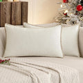 MIULEE Pack of 2 Christmas Pillow Covers 12x20 Inch Pure White Farmhouse by MIULEE