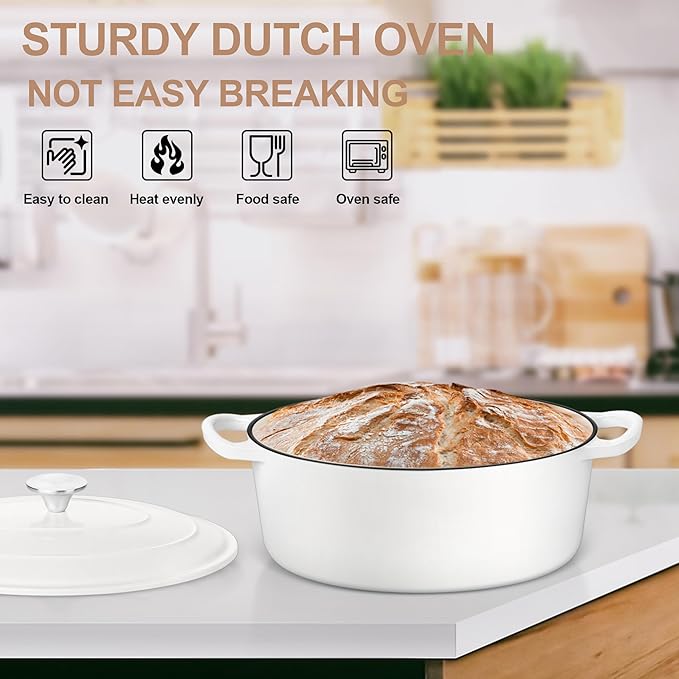 E-far 7QT Oval Dutch Oven Pot