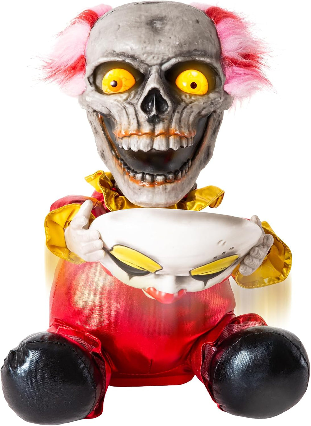 Halloween Animatronic Face Ripping Clown Decorations, Sound Activated Demonic...