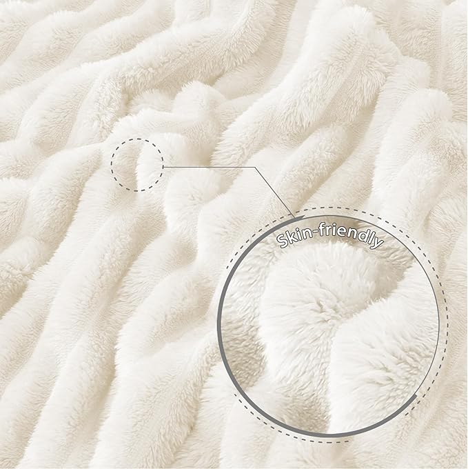Exclusivo Mezcla Twin Size Flannel Fleece Blanket, Super Soft Striped Jacquard - Image 5