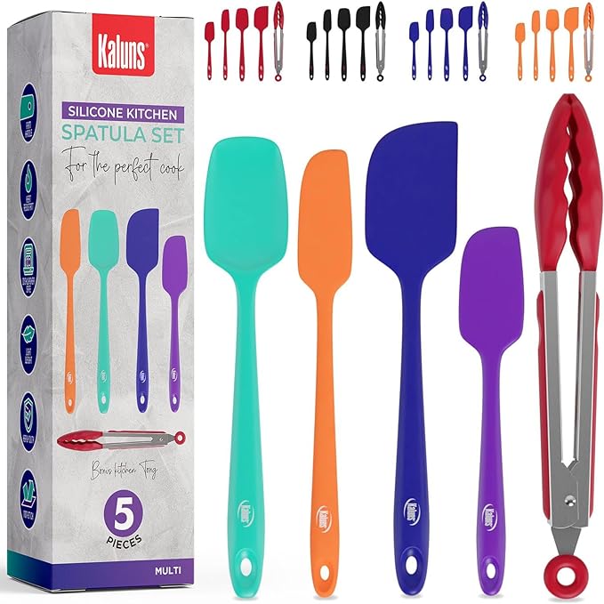 Kaluns Silicone Spatula Set, 4 Rubber Spatulas 600°F Heat Resistant, Nonstick by Kaluns%C2%AE