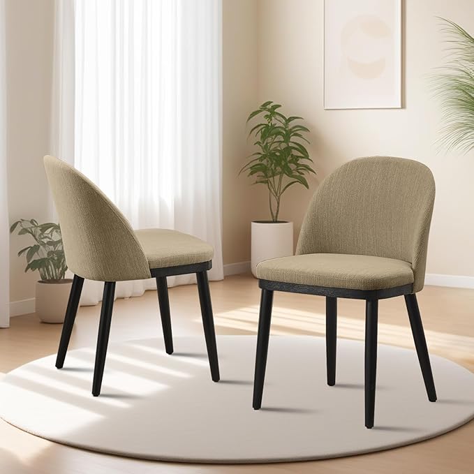 Upholstered Dining Chairs Set of 6,Modern Fabric Dinner Chairs with Wood Legs...
