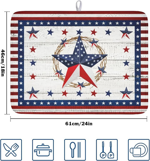 4th of July Patriotic Dish Drying Mat - Image 2