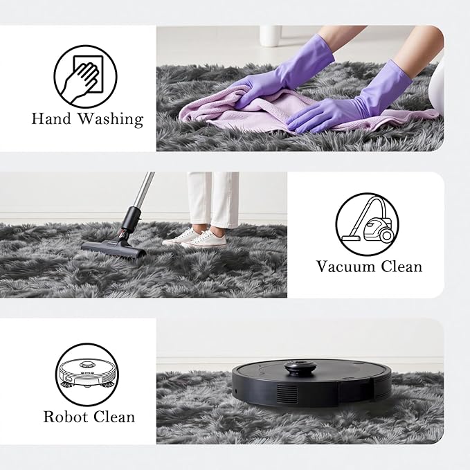 Area Rugs 9x12 Living Room, Large Area Rug Shag Shaggy Carpet Soft Plush Furry - Image 5