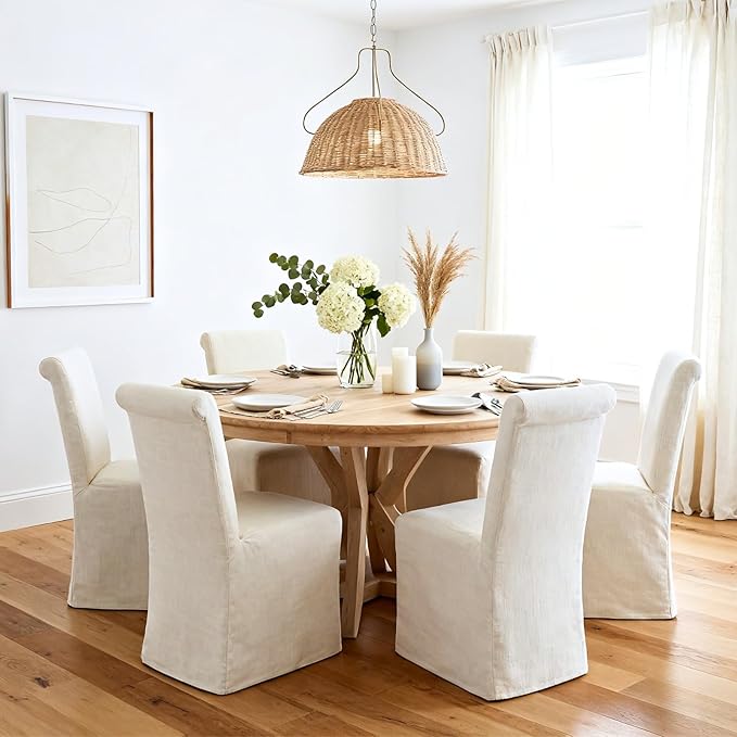 chairus Slipcovered Parsons Dining Chairs Set of 2, Upholstered Dining Room C...