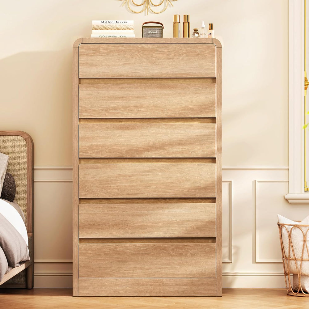 TEENFON Tall Dresser for Bedroom with 6 Drawers, 49.2" Tall Dressers &am...