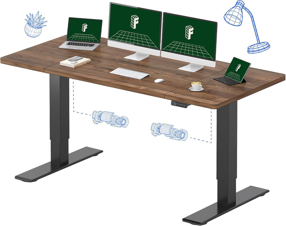 FLEXISPOT 71"x32" Large Dual Motor Electric Standing Desk, Black Wa...