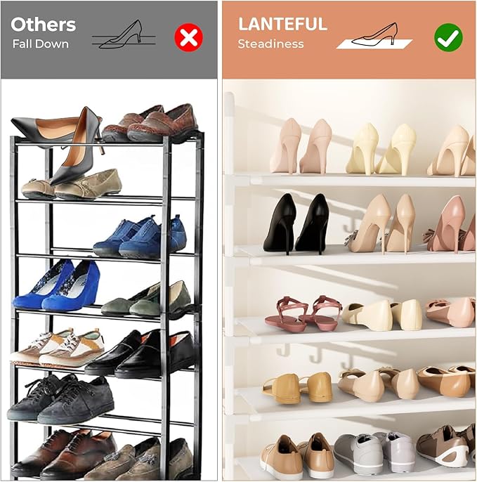 LANTEFUL Tall Shoe Rack 10 Tier Shoe Organizer Large Shoe Shelf - Image 6