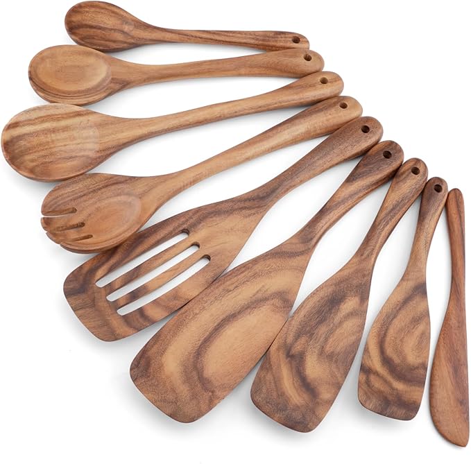 Wooden Cooking Utensils Set, Slotted Spoon, Handmade Modern Kitchen Utensils by WoodenKitchenUtensilsSet