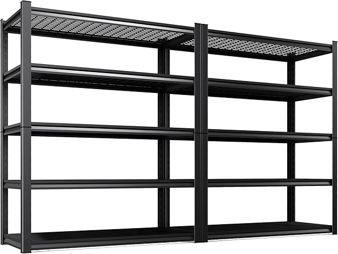 Set 2 Garage Shelving-3000 lbs 5 Tier Storage Shelves, Adjustable Heavy Duty by Unknown