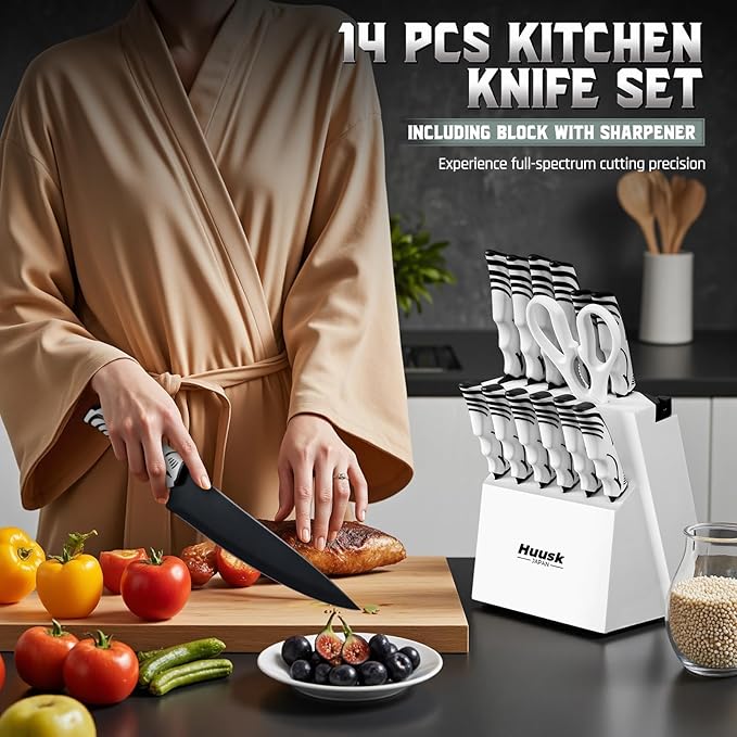 Huusk Knife Block Set with Sharpener