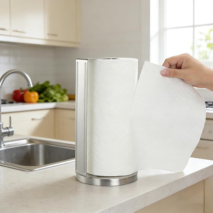 ZUNTO Paper Towel Holder for Countertop, Freestanding Kitchen Paper Towel - Image 4