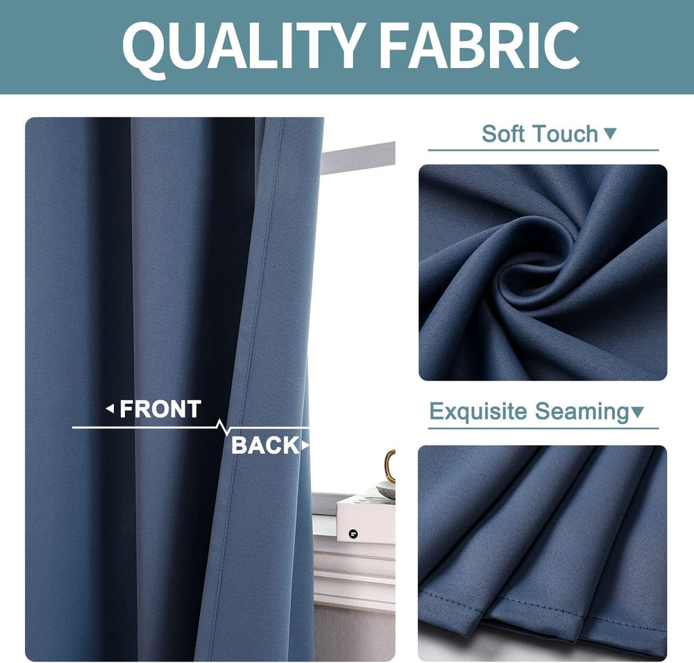 ChrisDowa Blackout Curtains for Bedroom and Living Room 63 Inches Long