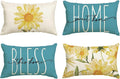 AVOIN colorlife Home Sweet Home Spring Summer Flowers Yellow Throw Pillow Covers by AVOINcolorlife