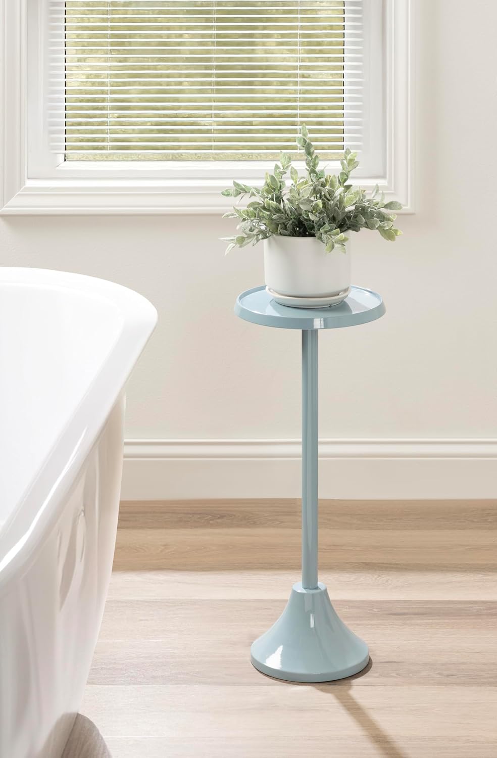 Kate and Laurel Sanzo Modern Round Metal Pedestal Drink Table, 9 x 9 x 23, Li...