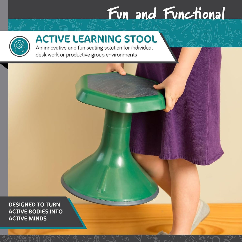 Learniture Backless Active Learning Stool for Office Desks and Classrooms, Ac...