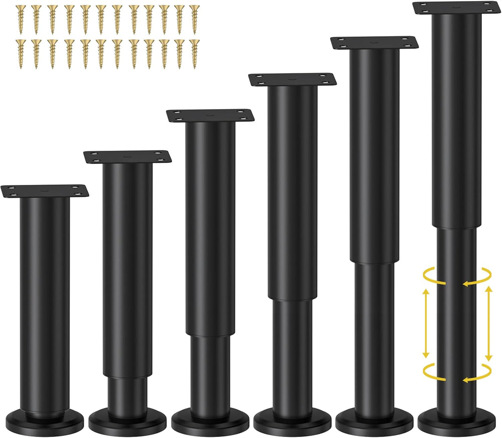 Wlrrcwdttc 6 Pcs Adjustable Height Bed Support Legs for Bed Frame/Bed Center ...