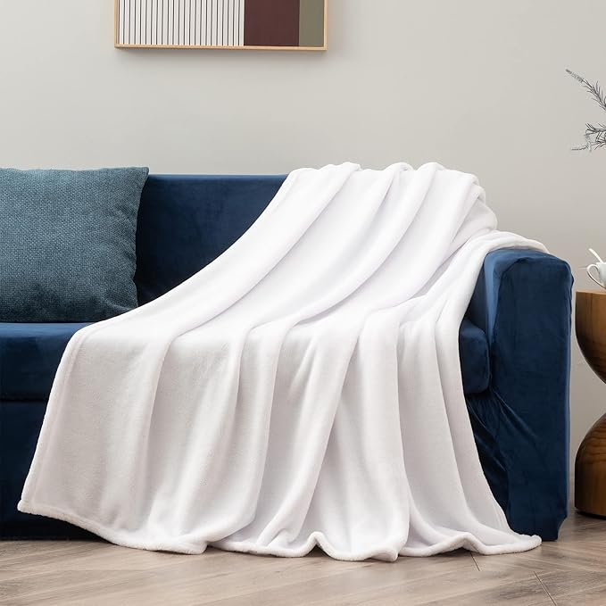 BEDELITE Fleece Blanket Twin Size White Throw Blanket - Image 2
