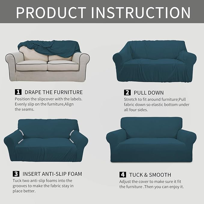 Easy-Going Stretch Sofa Slipcover 1-Piece Sofa Cover Furniture Protector Couch - Image 5