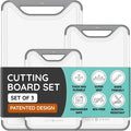 Cutting Boards for Kitchen, Plastic Cutting Board Set of 3, Dishwasher Safe by JulyHome