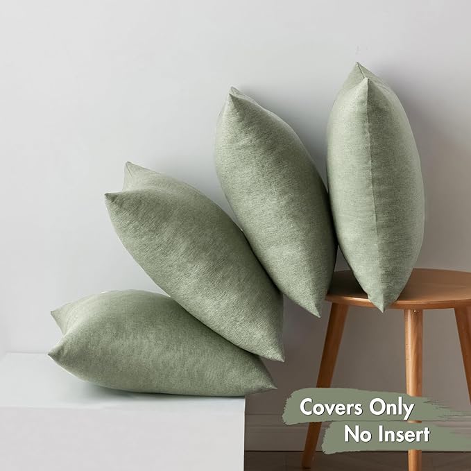 MIULEE Pack of 4 Decorative Outdoor Throw Pillow Covers Linen Waterproof Pillow - Image 6