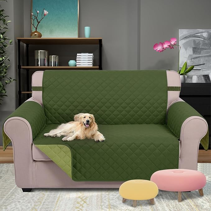 U-NICE HOME Loveseat Sofa Cover Reversible Couch Cover - Image 2