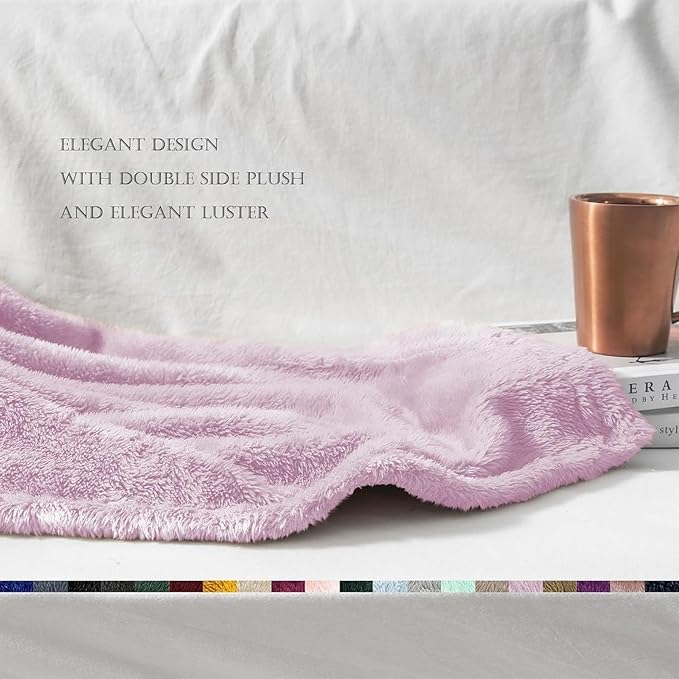 Exclusivo Mezcla Plush Fuzzy Fleece Throw Blanket Extra Large, Super Soft - Image 6