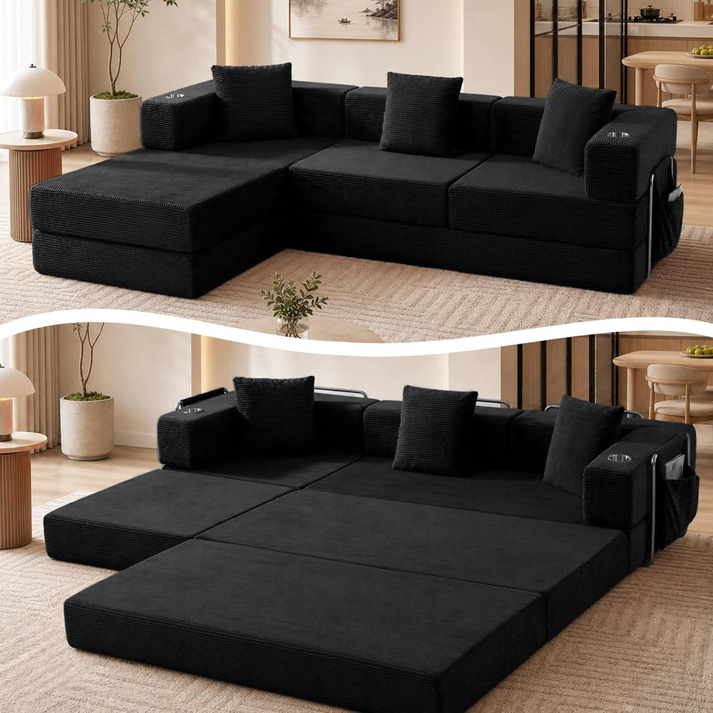 Modular Sectional Sofa, 108" L-Shaped Couch with Deep Seat